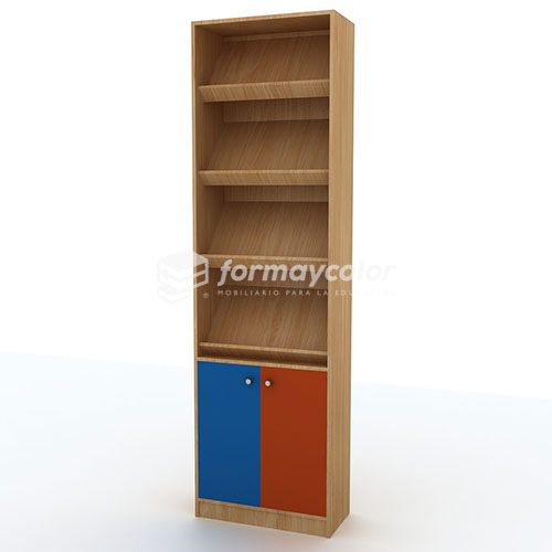 Exhibidor libros dos puertas inferiores.