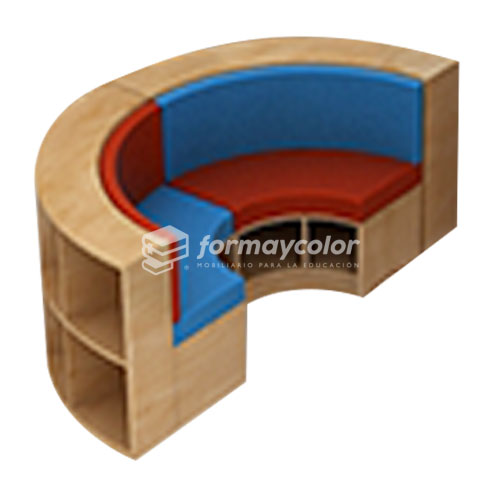 SOFÁ LIBRERO SEMICIRCULAR
