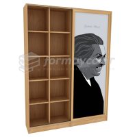 ESTANTE PUERTA MÓVIL CON GRÁFICA L